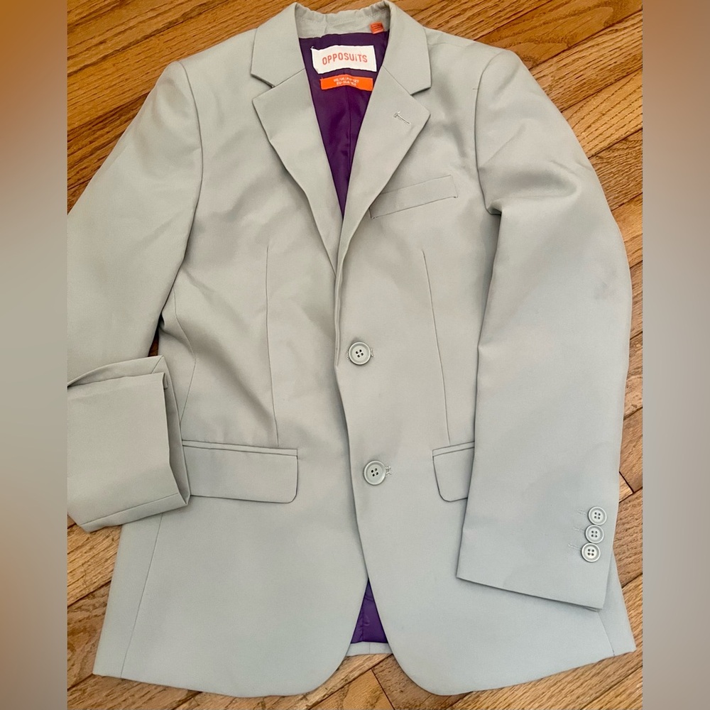 OppoSuits Stylish 2 Piece Light Gray Boys Suit 12 - Picture 3 of 7